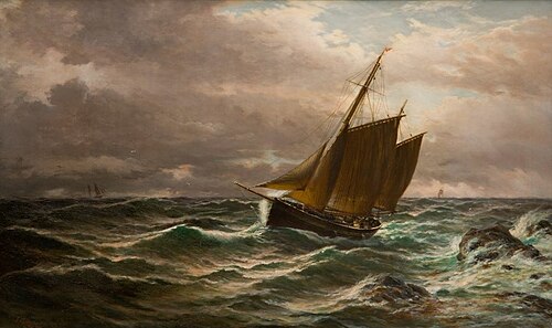 Will she weather it?, 1887, John Gibb