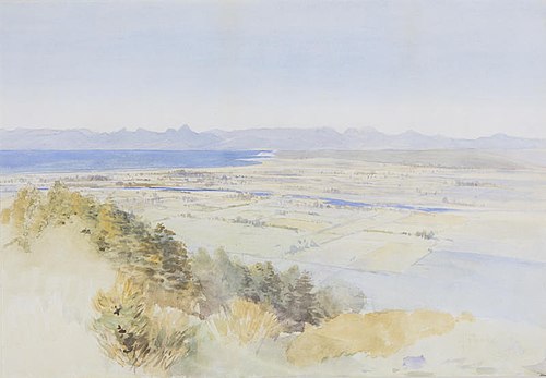 Motueka from the Riwaka Hills, 1888, John Gully