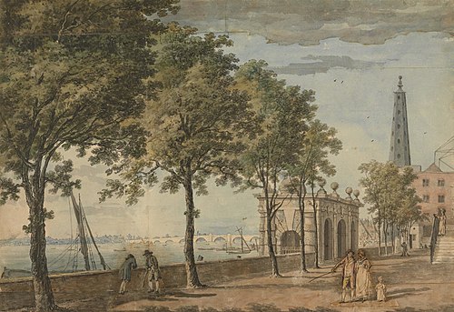York Watergate and Westminster Bridge, 1796, John Inigo Richards