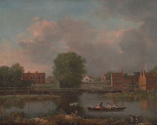 A River Landscape, possibly a View from the West End of Rochester Bridge, 1805, John Inigo Richards
