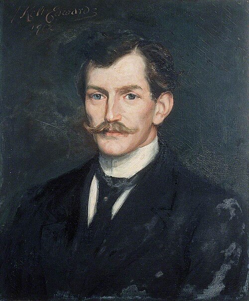 Portrait of a Young Man with a Moustache, 1912, John Kelt Edwards