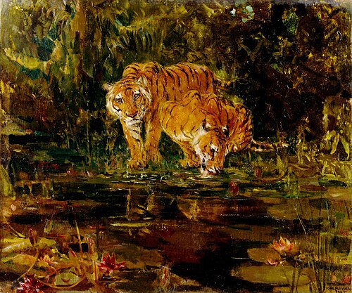 Tigers Drinking, 1905, John Macallan Swan