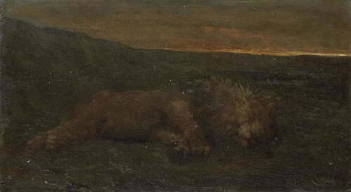 Lion endormi, la nuit, 1890, John Macallan Swan