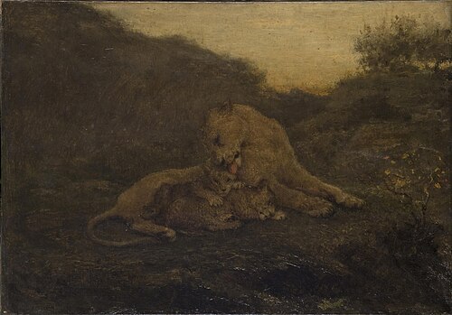 A Lioness and Cubs, 1890, John Macallan Swan