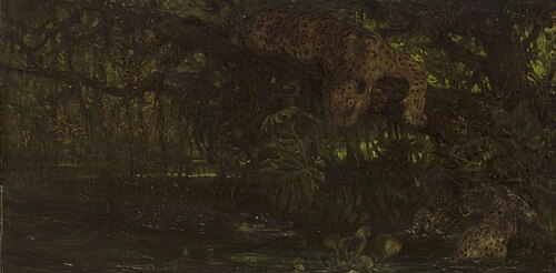 Jaguars and a Crocodile, 1891, John Macallan Swan