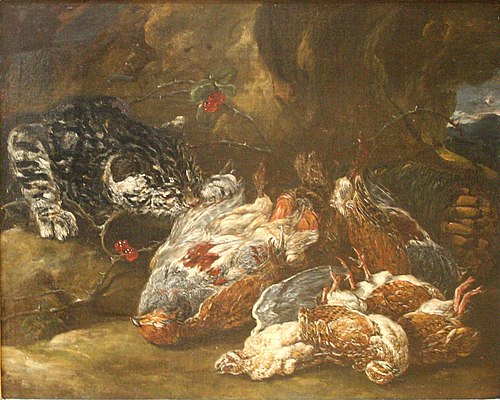 Chat sauvage flairant du gibier, 1700, Jan Fyt
