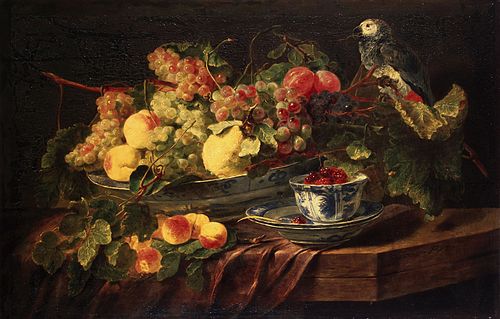 Still Life with Fruit and Parrot, 1645, Jan Fyt