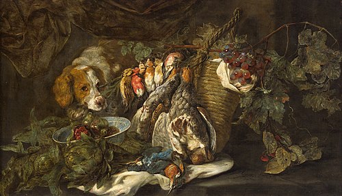 Fruit and poultry with hound, 1652, Jan Fyt