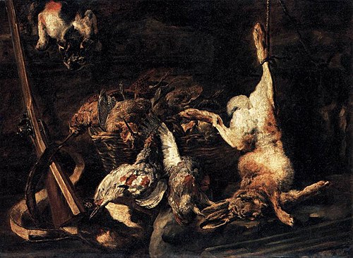Game and Hunting Gear Discovered by a Cat, 1650, Jan Fyt