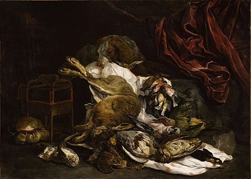 Dog with Dead Game and a Carved Bas-Relief, 1651, Jan Fyt