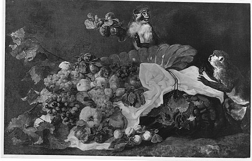 Stillleben (Früchte und zwei Affen), 1636, Jan Fyt