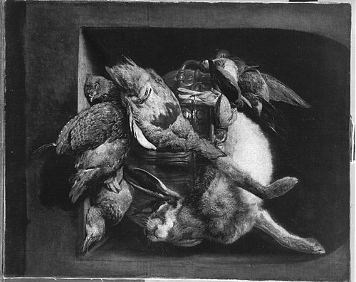 Stillleben mit Rebhühnern, Hase und Vögeln, 1636, Jan Fyt