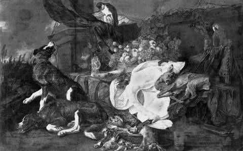 Still-life with foxhounds, 1636, Jan Fyt