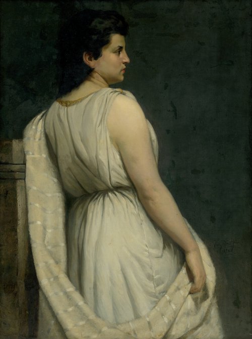 Štúdia dámy v bielom, 1874, Štefan Hegedüs
