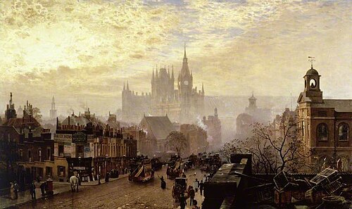 From Pentonville Road Looking West, London, Evening, 1884, John O'Connor