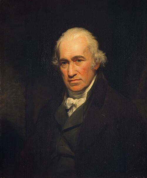 James Watt, 1736 - 1819. Engineer, inventor of the steam engine, 1806, John Partridge