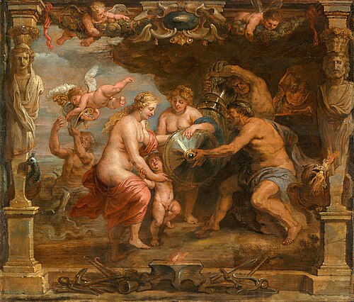 Thetis Recieving Weapons for Achilles, 1635, Érasme Quellin le Jeune