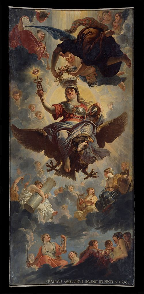 Ceiling of the Council Chamber, 1656, Érasme Quellin le Jeune