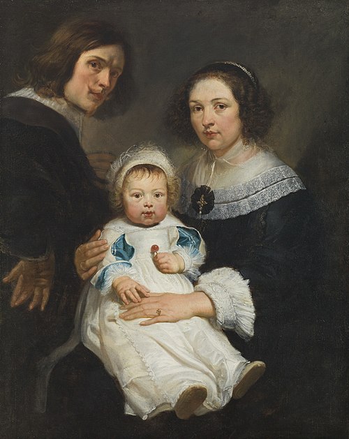 Self-Portrait with Wife Catherine de Hemelaer and Son Jan Erasmus Quellinus, 1635, Érasme Quellin le Jeune