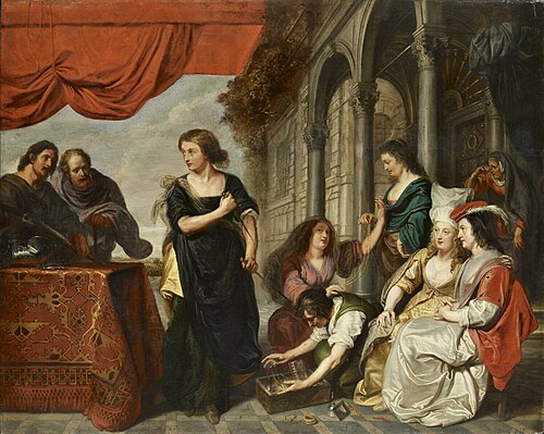 Achille découvert par Ulysse parmi les filles du roi Lycomède, 1650, Érasme Quellin le Jeune