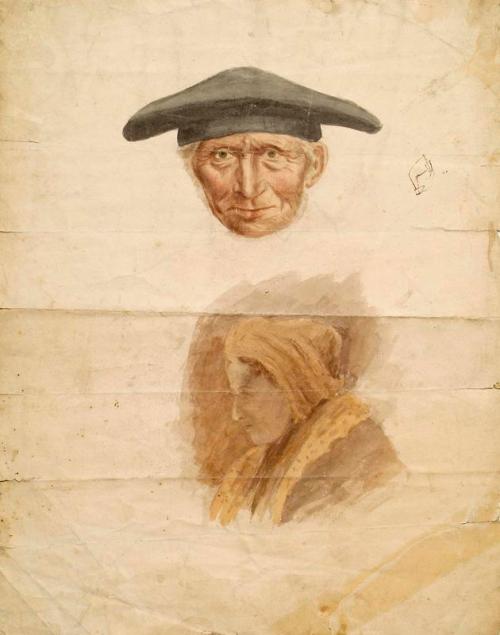 Head of an Old Man and Head of a Woman - John Phillip, , John Phillip