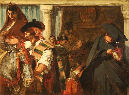 La lotería nacional (The National Lottery, Buying the Tickets) (study), 1861, John Phillip