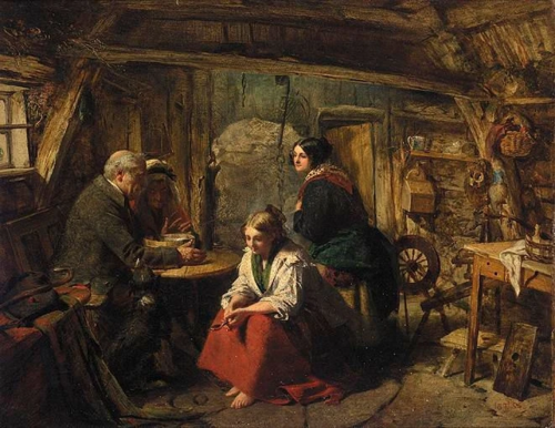 A family in a cottage interior, 1856, John Phillip