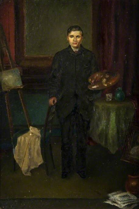 Full-Length Figure of the Artist with an Easel, 1885, John Quinton Pringle
