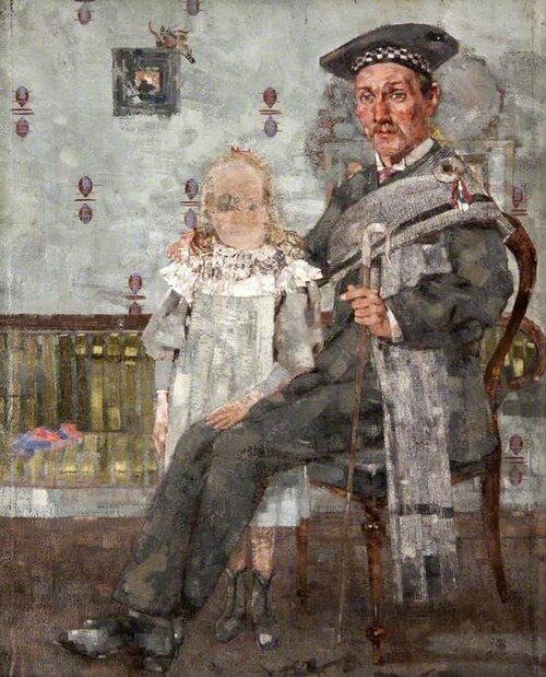 Shepherd Seated with a Small Girl, 1896, John Quinton Pringle