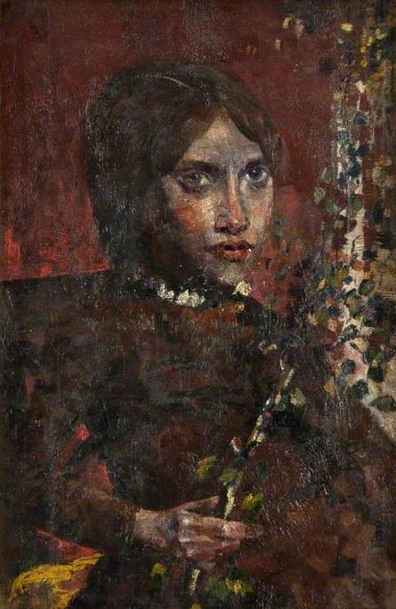 Half-Length Figure of a Seated Girl with Flowers, 1888, John Quinton Pringle