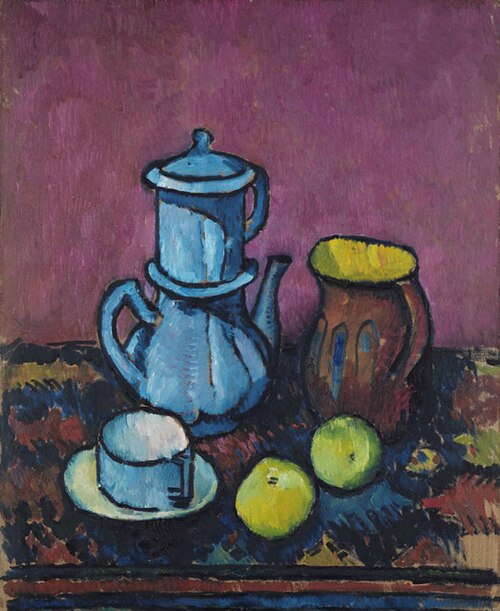 Stilleben mit Kaffeegeschirr und Äpfeln, 1909, Alexander Kanoldt