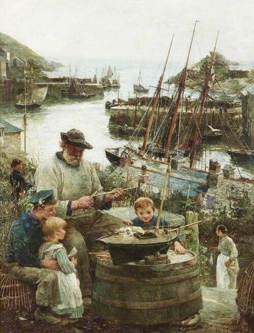 Shipmodel Maker with Harbour, 1908, John Robertson Reid