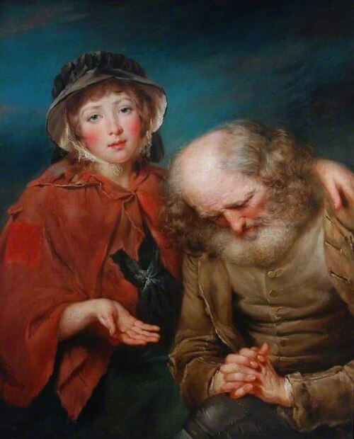 The Blind Beggar and His Granddaughter, , John Russell