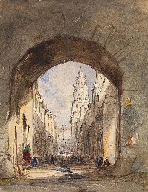 Street Scene in Calais, , John Scarlett Davis