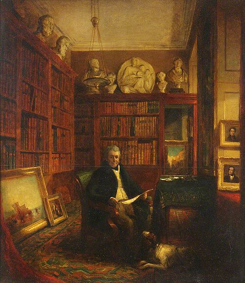 The Library, 1830, John Scarlett Davis