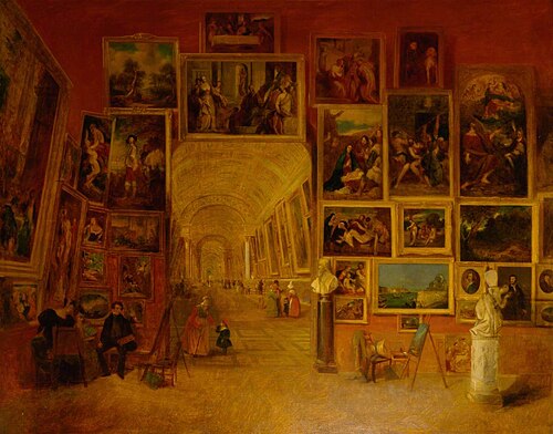 Main Gallery of the Louvre, Paris, 1831, John Scarlett Davis