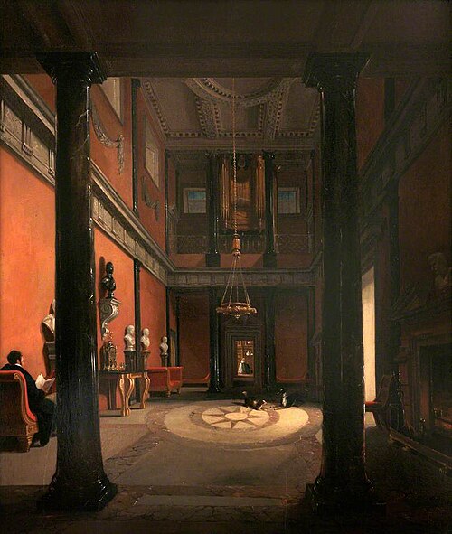 The Interior of a Large Country House (Great Hall, Mount Edgcumbe), , John Scarlett Davis