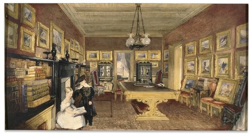 The Library at Tottenham, 1835, John Scarlett Davis