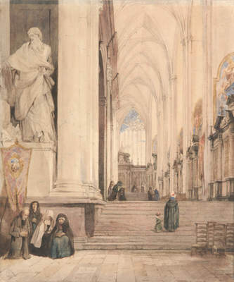 The Cathedral of St Bavon, Ghent, 1833, John Scarlett Davis