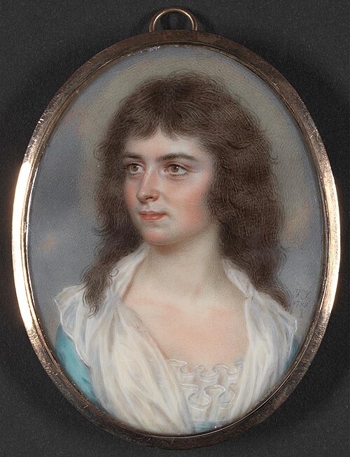 Portrait of a Young Lady, probably the artist's daughter Anna Maria Woolf, 1788, John Smart