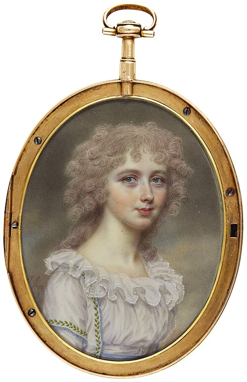 Portrait of a lady, traditionally identified as Lady Chambers, née Frances 'Fanny' Wilton (1758–1839, 1792, John Smart