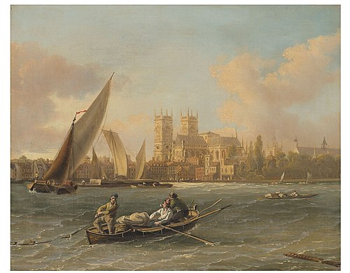 A view of Westminster from the Thames, , John Thomas Serres