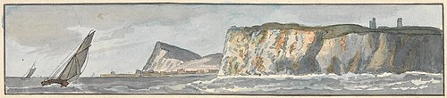 The South Foreland and Shakespeare's Cliff (one of five drawings on one mount), , John Thomas Serres