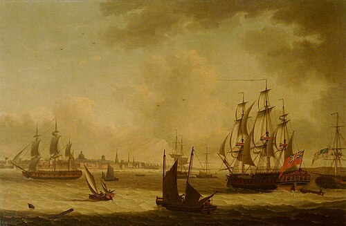 The 'Pearl' Frigate off Liverpool, 1796, John Thomas Serres