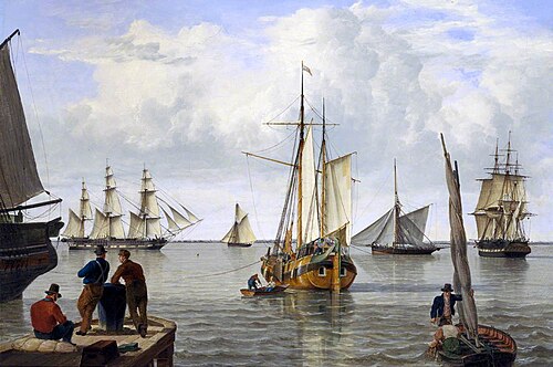 Shipping in the Thames Estuary, 1820, John Thomas Serres