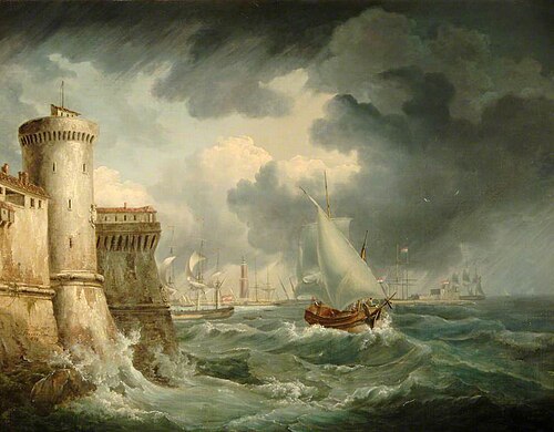 Shipping off Genoa, 1823, John Thomas Serres