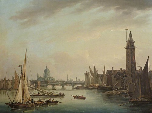 The Thames with St Paul’s Cathedral, London, 1825, John Thomas Serres