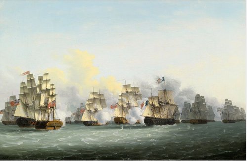 'The Robust' Engaging 'The Hoche' off Tory Island, 12th October 1798, 1799, John Thomas Serres