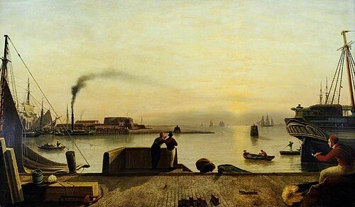 The Citadel and Entrance to the Old Harbour, Hull, 1835, John Ward