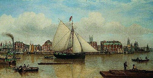 Hull from the Humber (The Buoy Yacht 'Zephyr'), 1837, John Ward